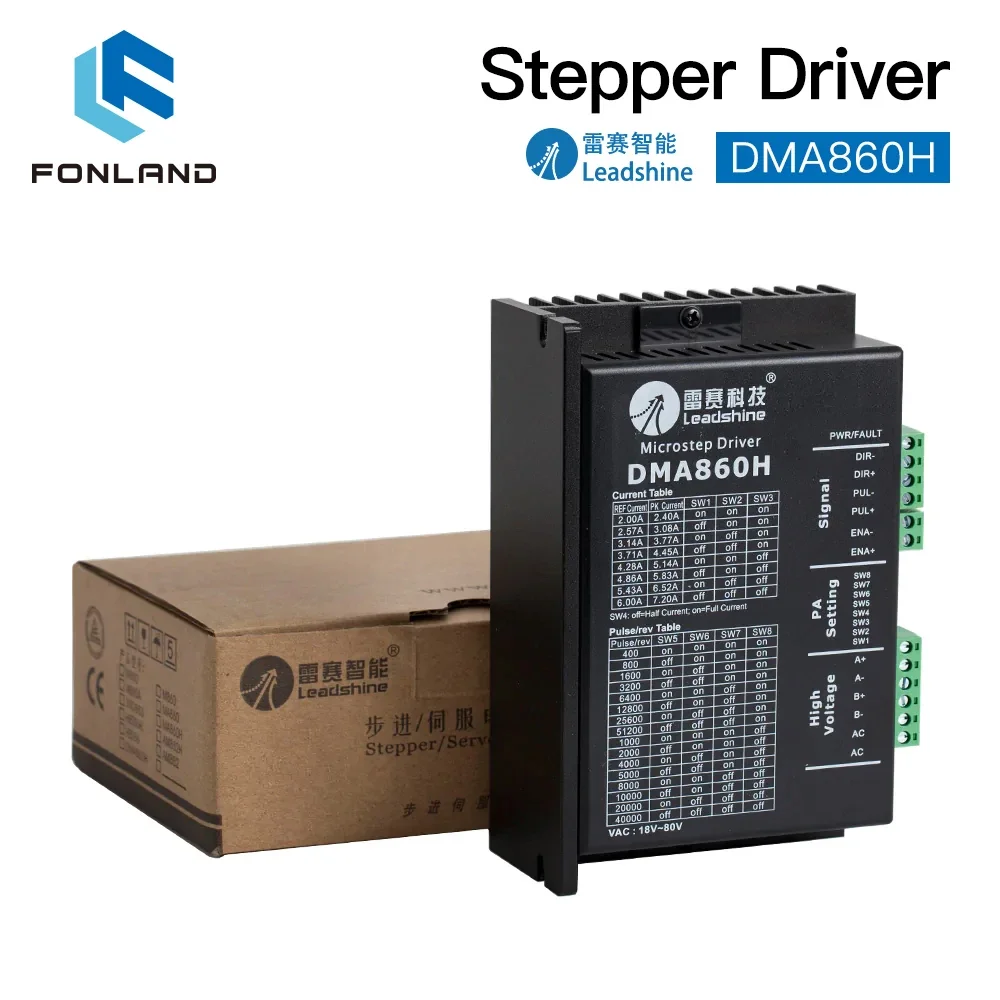 Imagem -06 - Driver Deslizante 1880vac de Leadshine Dma860h Fases para 60 86 110 Controlador do Motor Deslizante Nema23 Nema34 Nema42 do Motor Deslizante