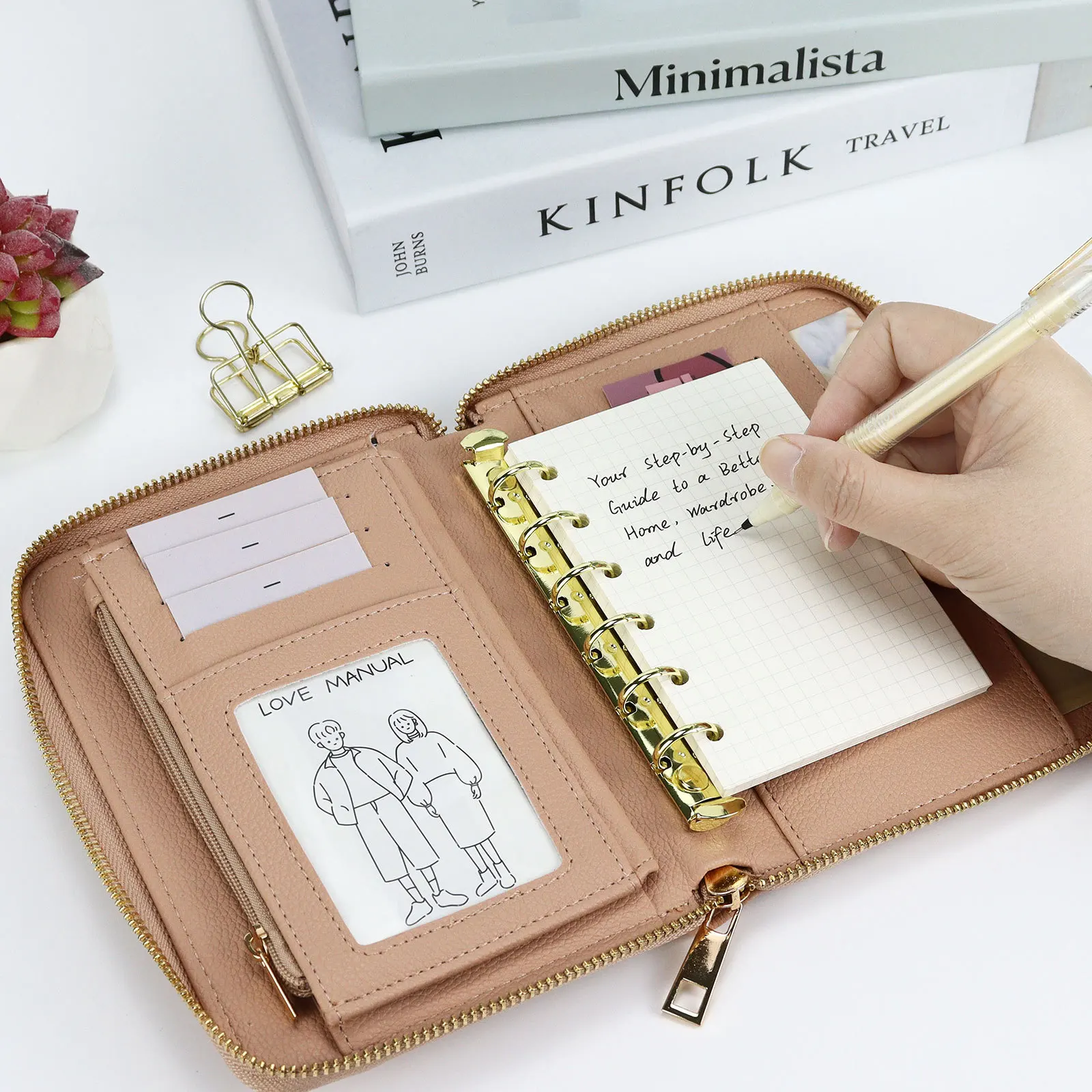 A7 Pink Black Cash Budget Umschlag Wallet System Umschläge Binder Note zum Budgetieren und Geld sparen Nur Cover – Detail 9