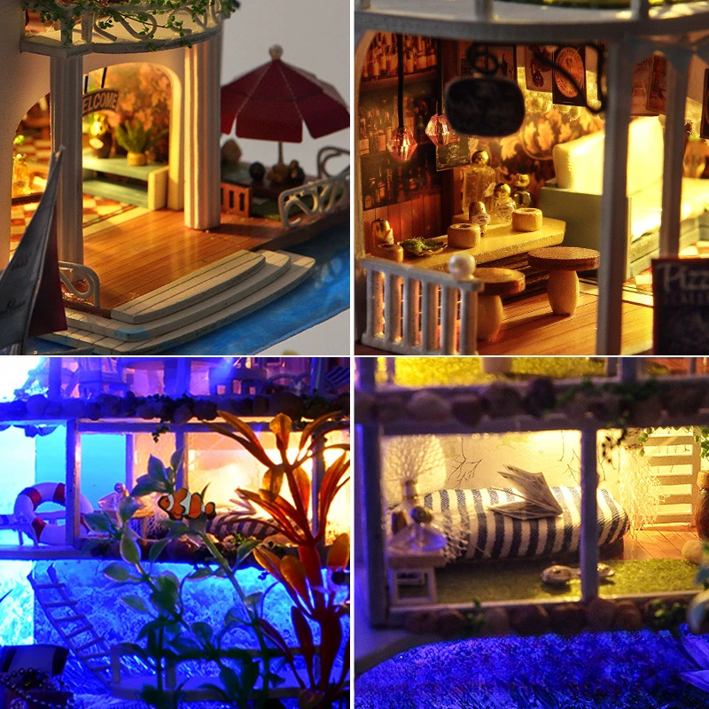 DIY handmade jigsaw puzzle building blocks assemble large villa model wholesale decompression puzzle decorated doll house
