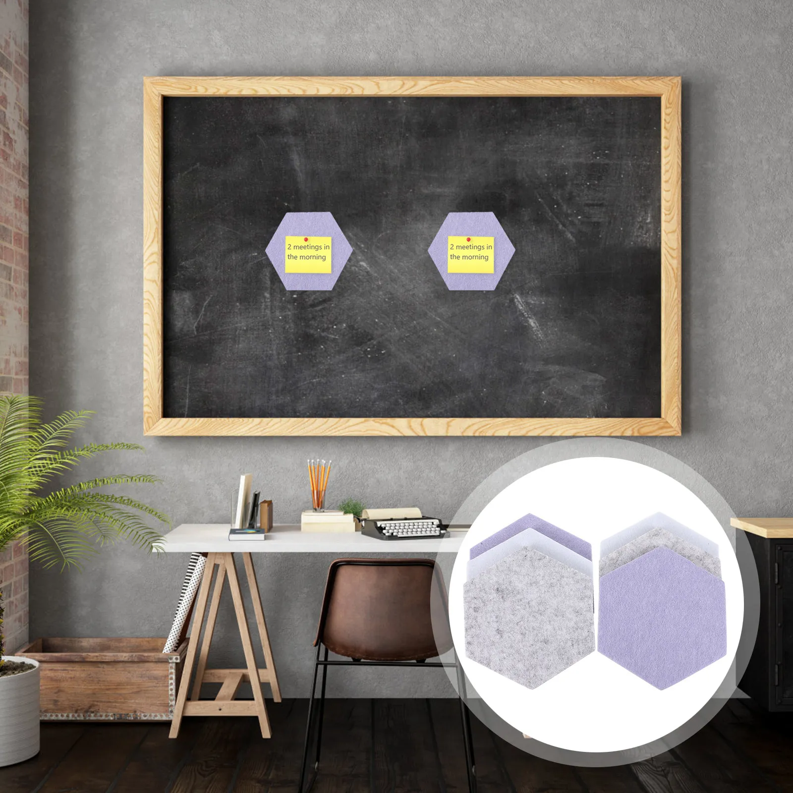 

6Pcs Hexagon Message Board Felt Wall Panels Colorful Memo Board Soundproofing Mats Office Classroom Decoration