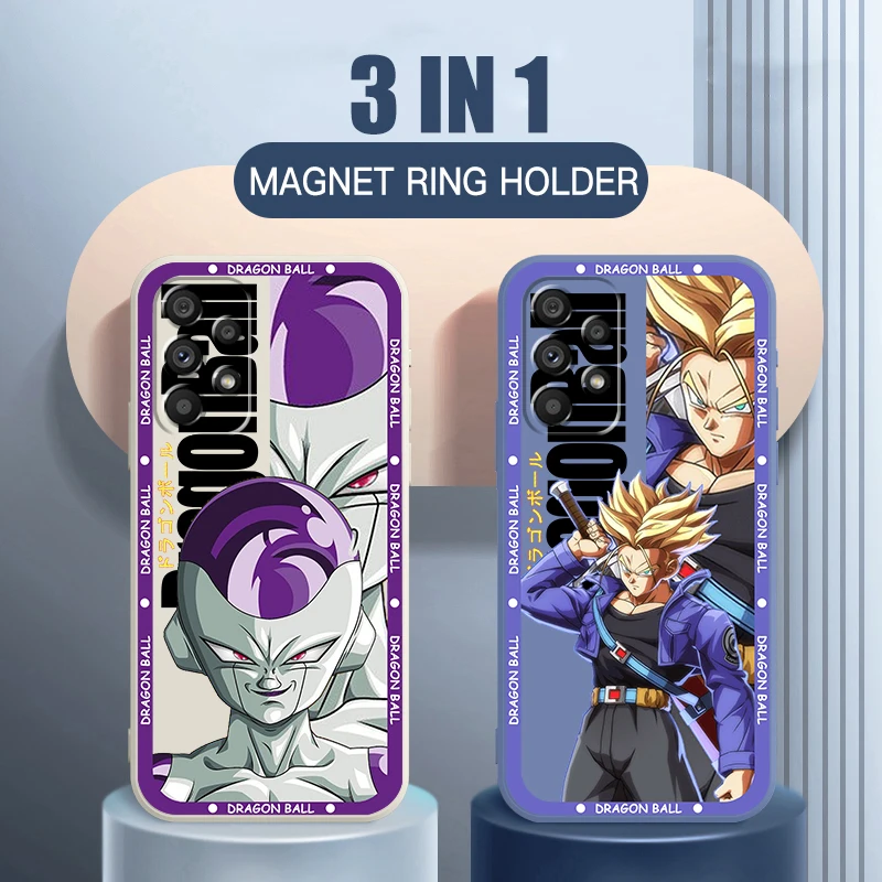 D-Dragon Frieza Trunks Liquid Left Rope per Samsung A53 A52 S A33 A32 A51 A71 A21S A13 A73 A50 A72 A23 A12 5G Back Phone Case