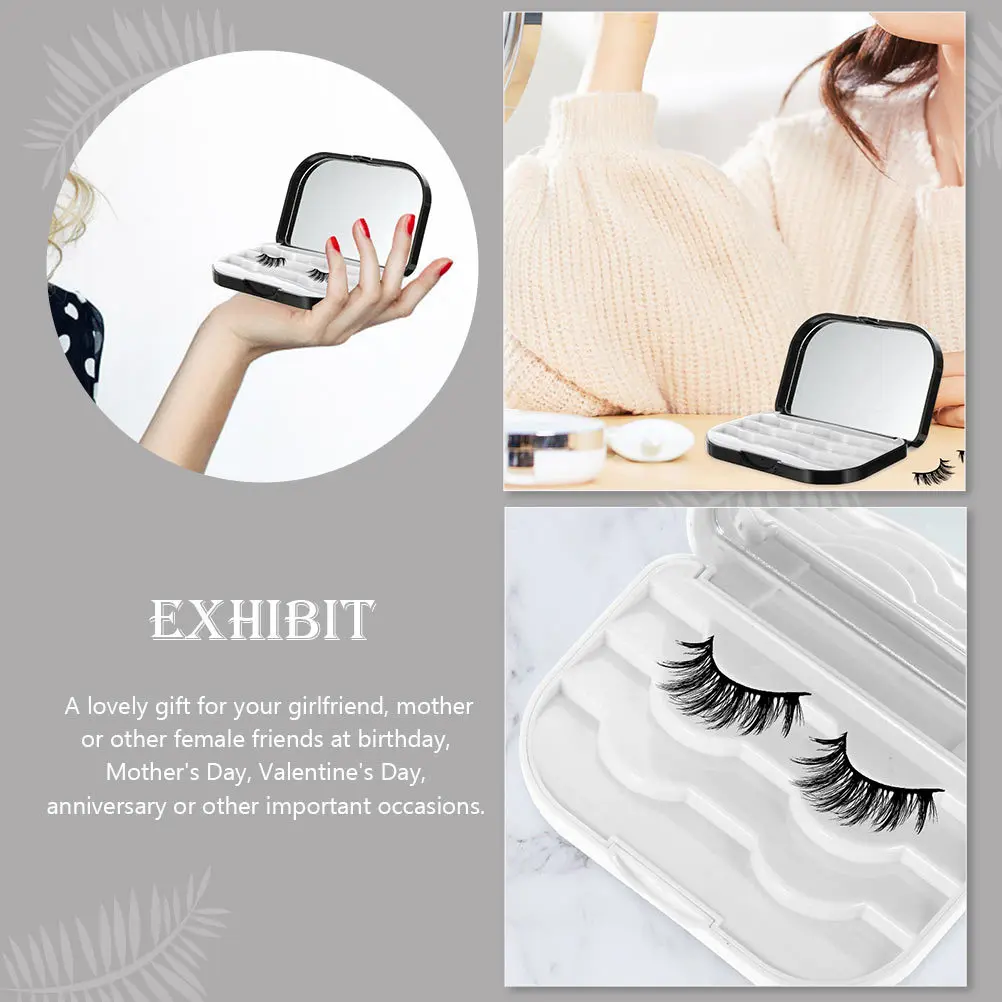 

2Pcs Eyelash Organizer Case Compact False Eyelash Storage Box Protective Waterproof Design for Daily Use Travel Lash Holding