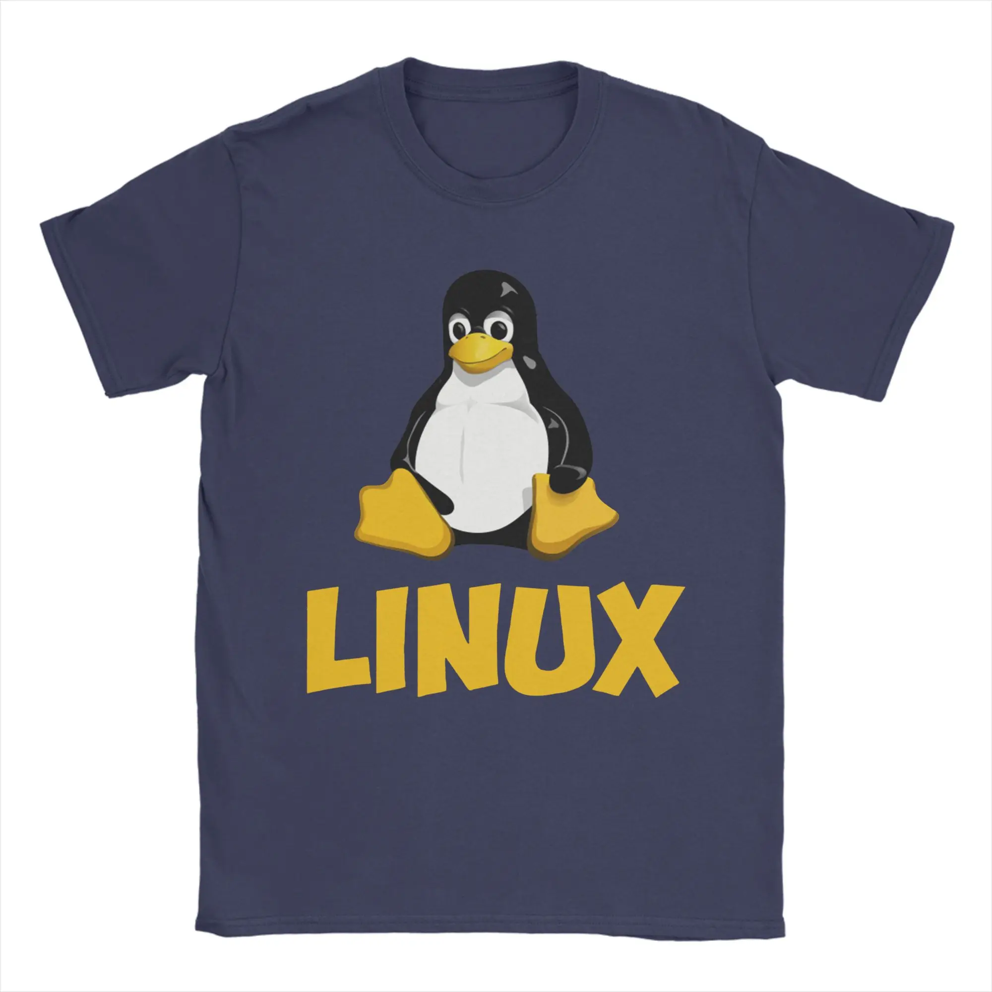 Printed Linux Tux Penguin Logo T Shirt Unisex 100%Cotton Short Sleeve Programmer Computer Developer Geek Nerd O-neck Clothing