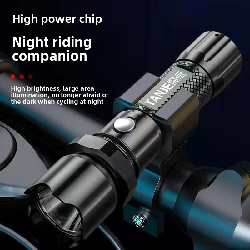 ABS LED Flashlight Outdoor Remote Shooting Household Portable USB Rechargeable Small Strong Light Long Range Durable Bright