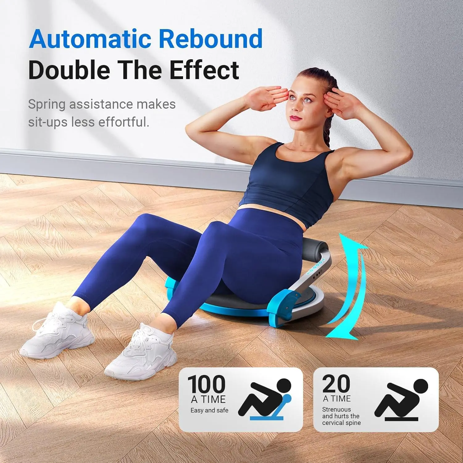 MERACH Ab Machine, Sit Up Exercise Equipment with 3 Adjustable Resistance Levels, Automatic Rebound Ab Crunch Machine for Core W