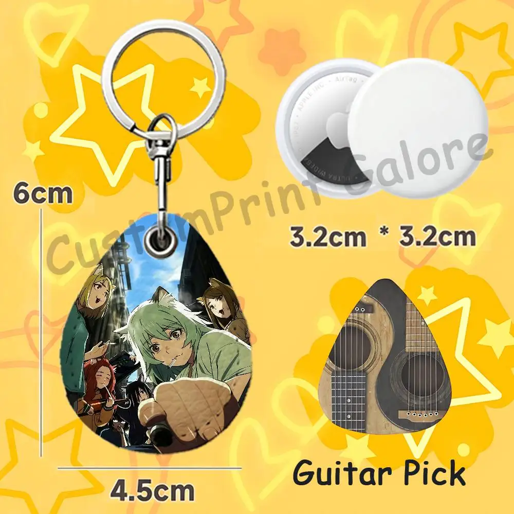 C-Chainsmoker C-Cat Teardrop Key Fob Leather Case Guitar Pick Holder For A-AirTag Keychain Accessories