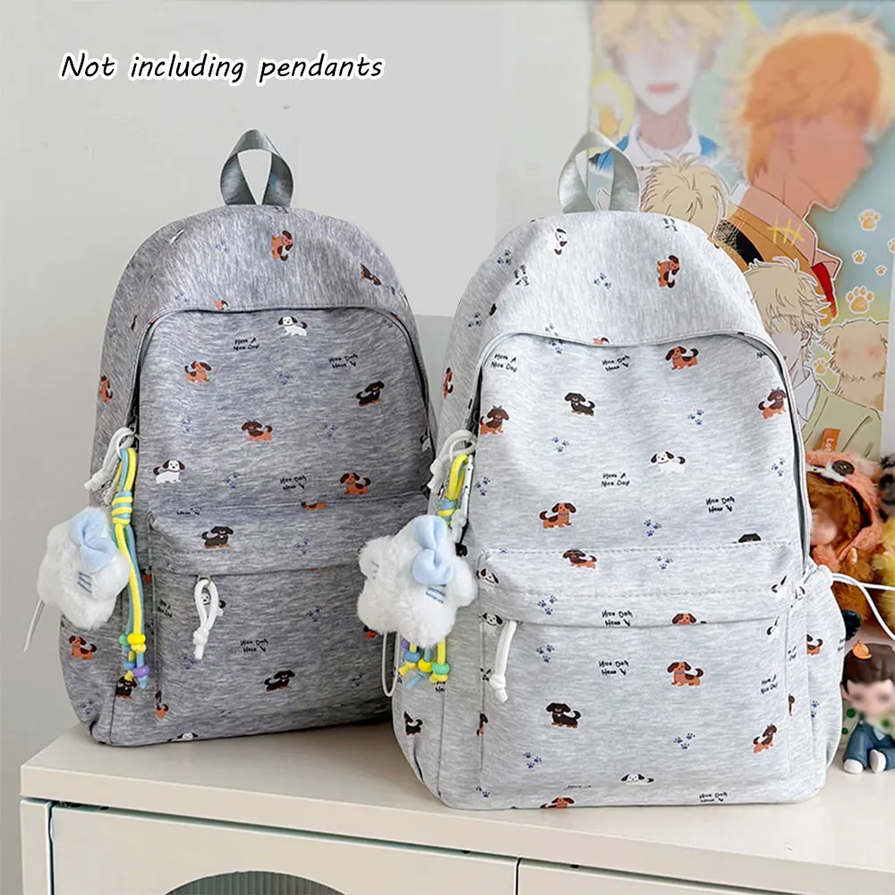 

Korean Style Two-Tone Dog Print Backpack,Casual Lightweight School Bag for Teen Girls,Perfect for Daily Commute,Casual Outings