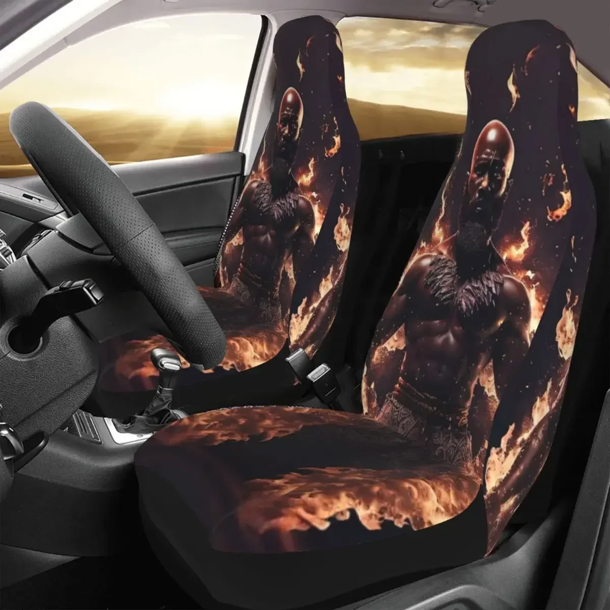 

Funda para asiento coche Elemental God Of Fire, color negro, impresión personalizada, accesorios protectores frontales universa