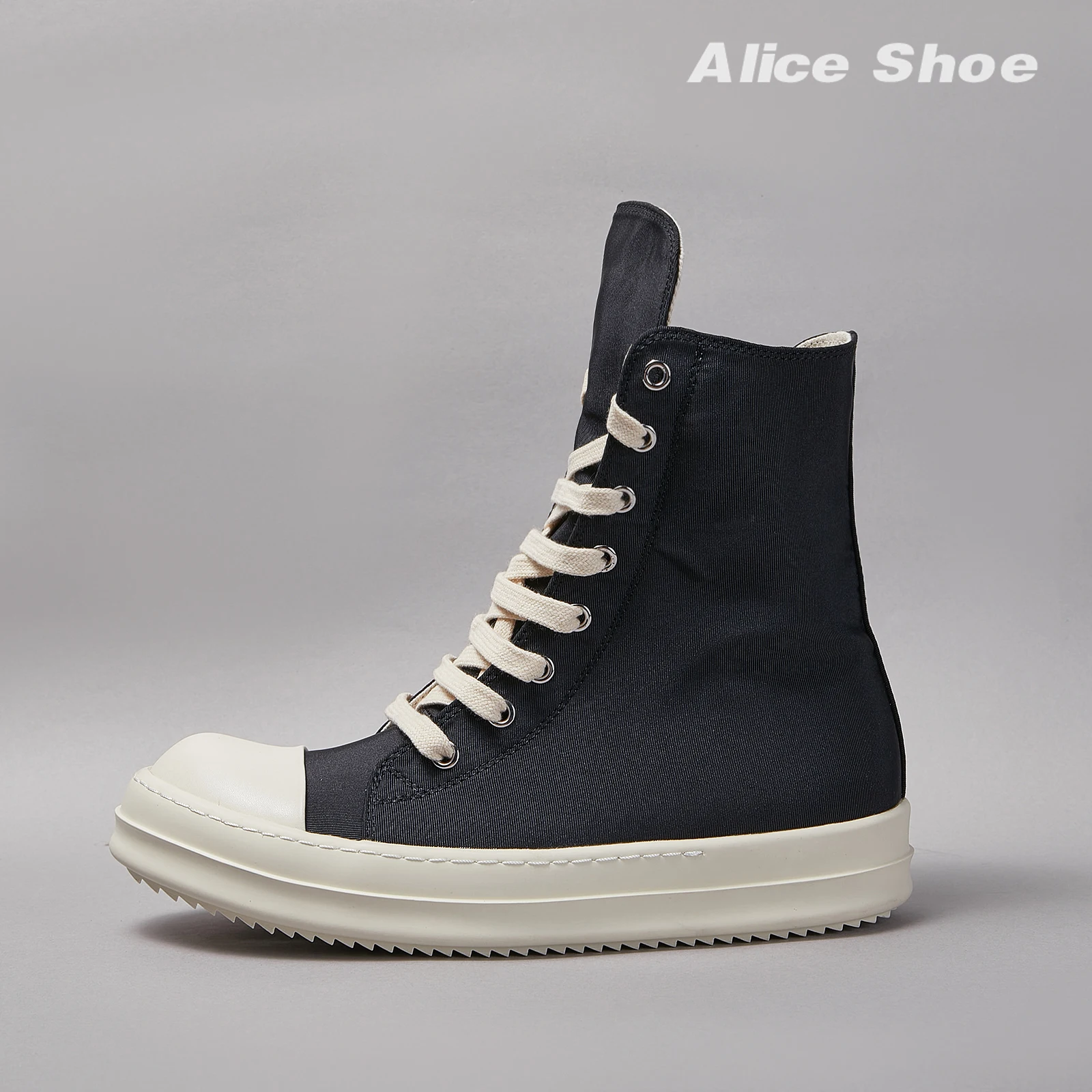 Brand Men Shoe Casual High Top Women Sneaker Quality Black Ankle Boot Designer Icks Leather Zipper Wow-en Luxury Laces Flat Shoe