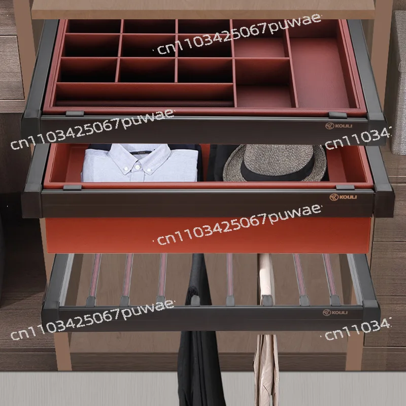 Retractable wardrobe treasure box jewelry classification plaid drawer accessories
