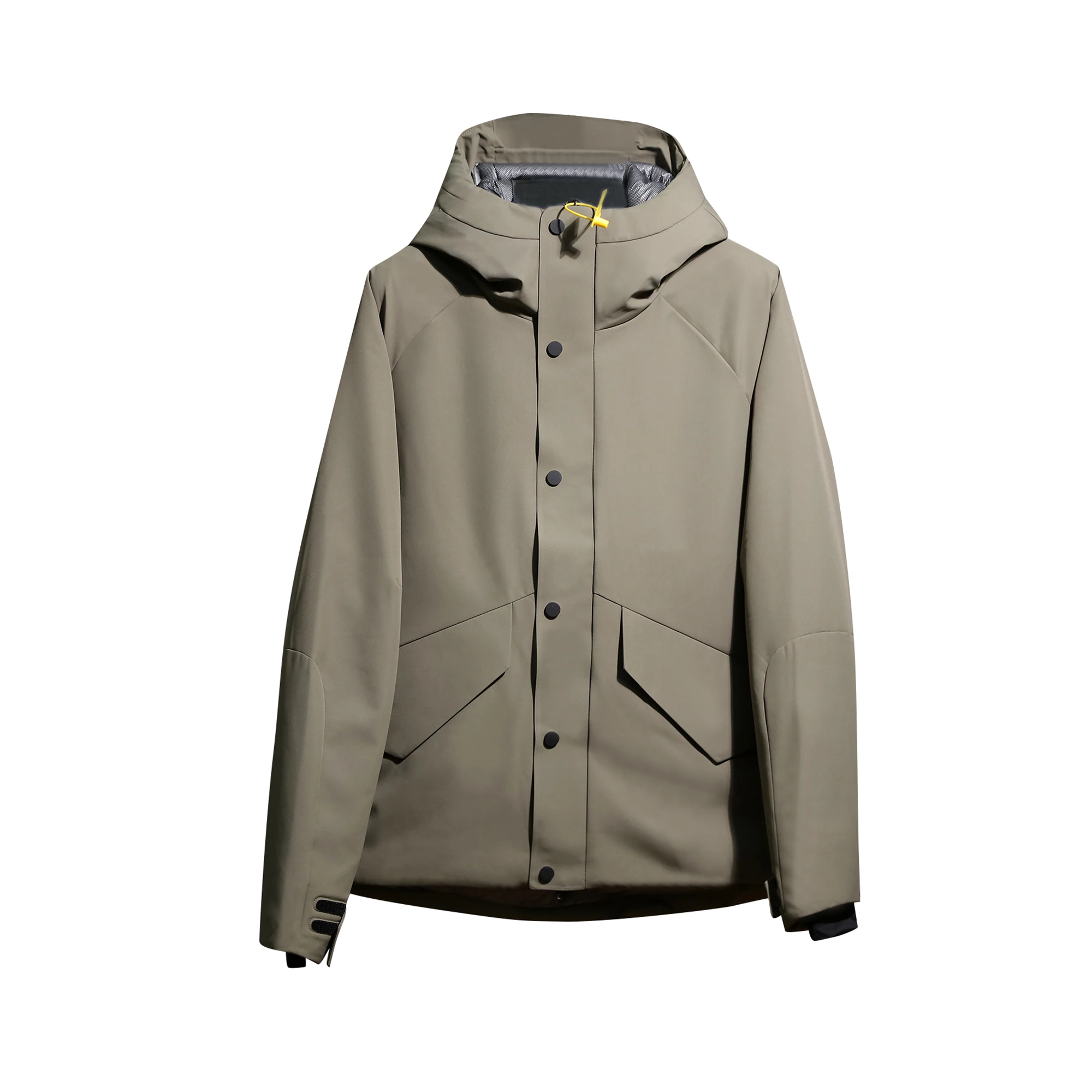 Thiened aphene down Jaet Ritenzione del calore all'aperto da uomo Faionable Urban Sle Youth Lunghezza regolare Colore puro