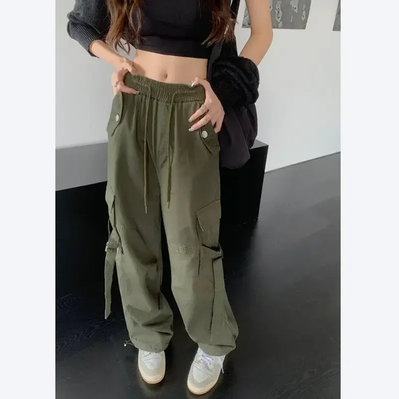 Mopping Pants Women Streetwear Harajuku Retro American Style Hipster Baggy Aesthetic Trousers Vintage High Waist Mujer New