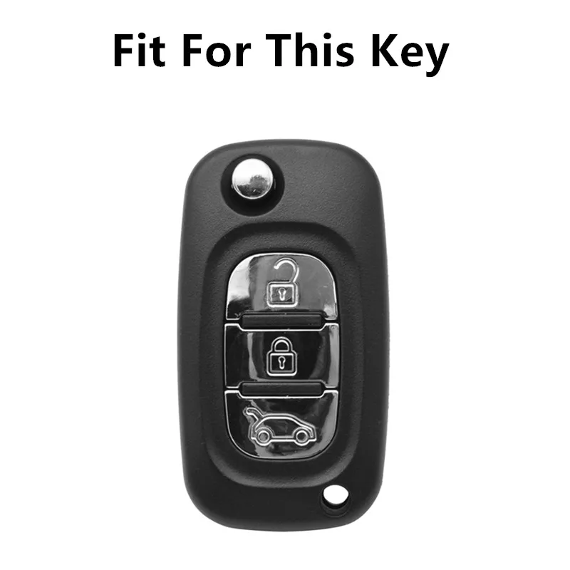 FLYBETTER Genuine Leather 3Button Flip Folding Key Case Cover For Lada Sedan/Largus/Kalina/Granta/Vesta Car Styling  L496