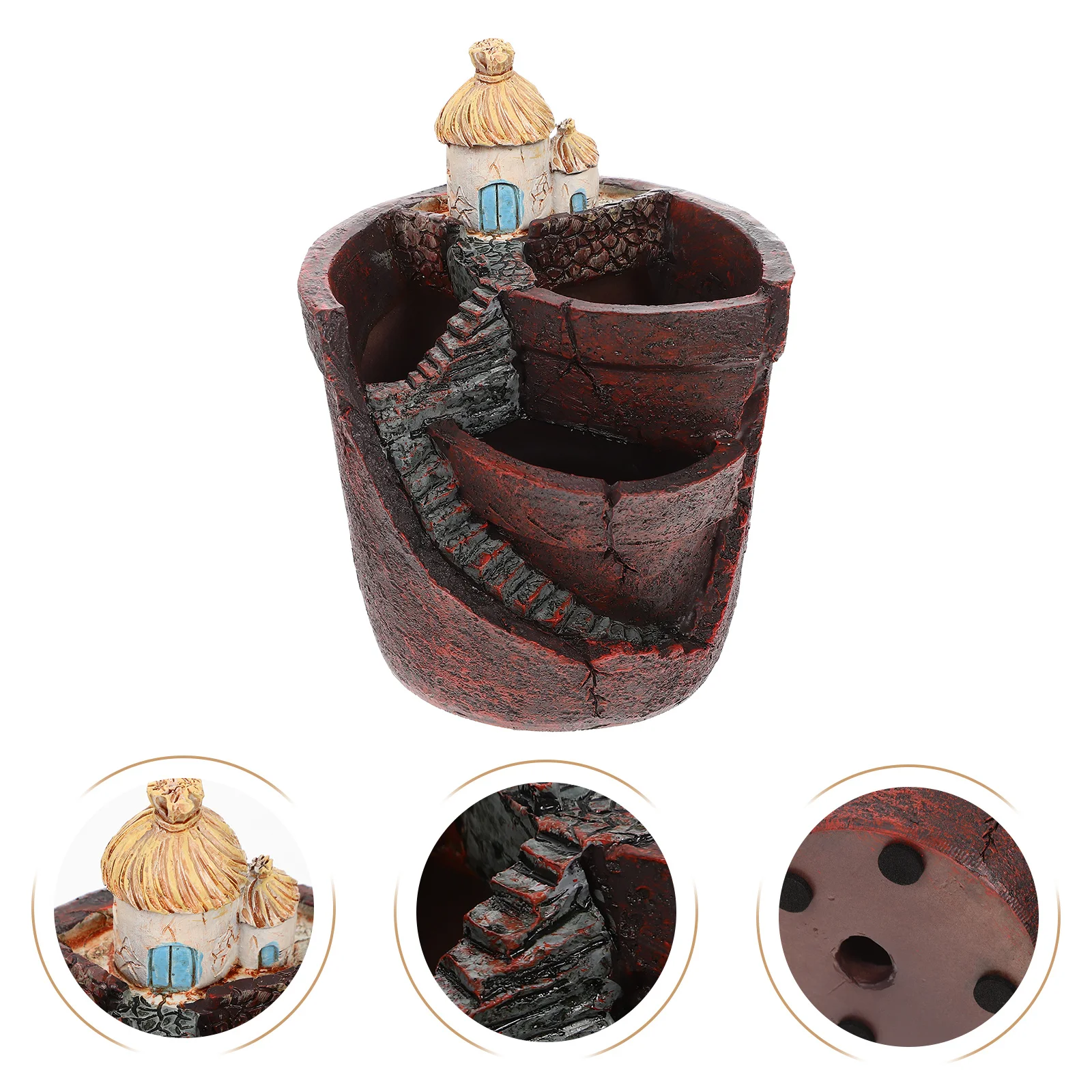 

Creative Resin Succulent Pot Decorative Gardening Flowerpot for Home Garden Landscape Bonsai Adornment Stylish Plant Container