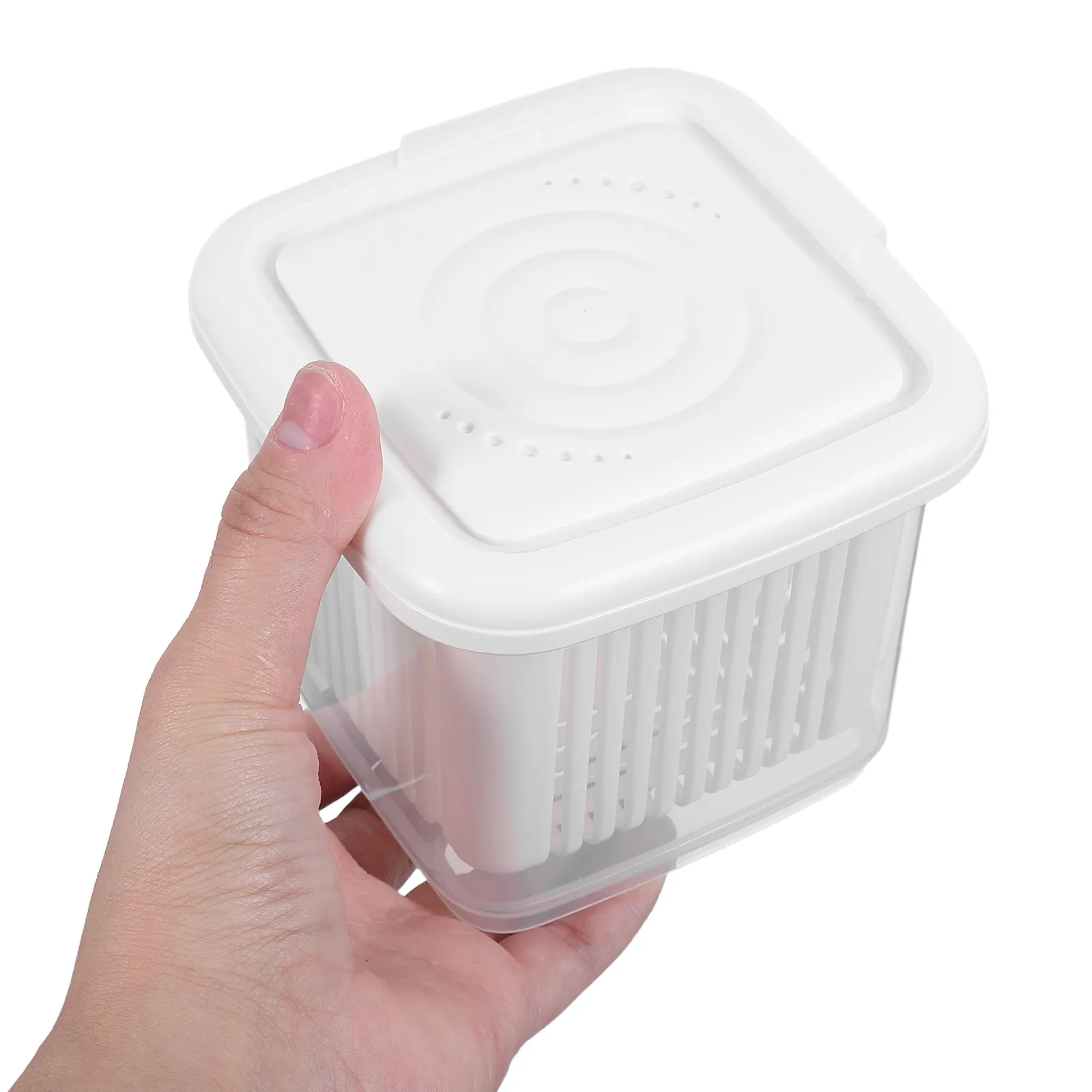 4Pcs Plastic Berry Basket Reusable Fresh Fruit Storage Container Leakproof Stackable for Refrigerator Produce Organizer