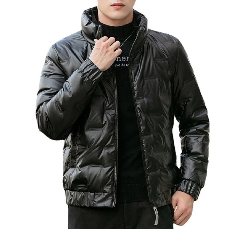 เสื้อแจ็คเก็ตผ้าฝ้ายบุขนเป็ดแบบสั้นสำหรับผู้ชาย คอลเลคชั่นใหม่ ฤดูใบไม้ร่วง-ฤดูหนาว ปี 2025 หนา น้ำหนักเบา คอตั้ง อุ่นสบาย