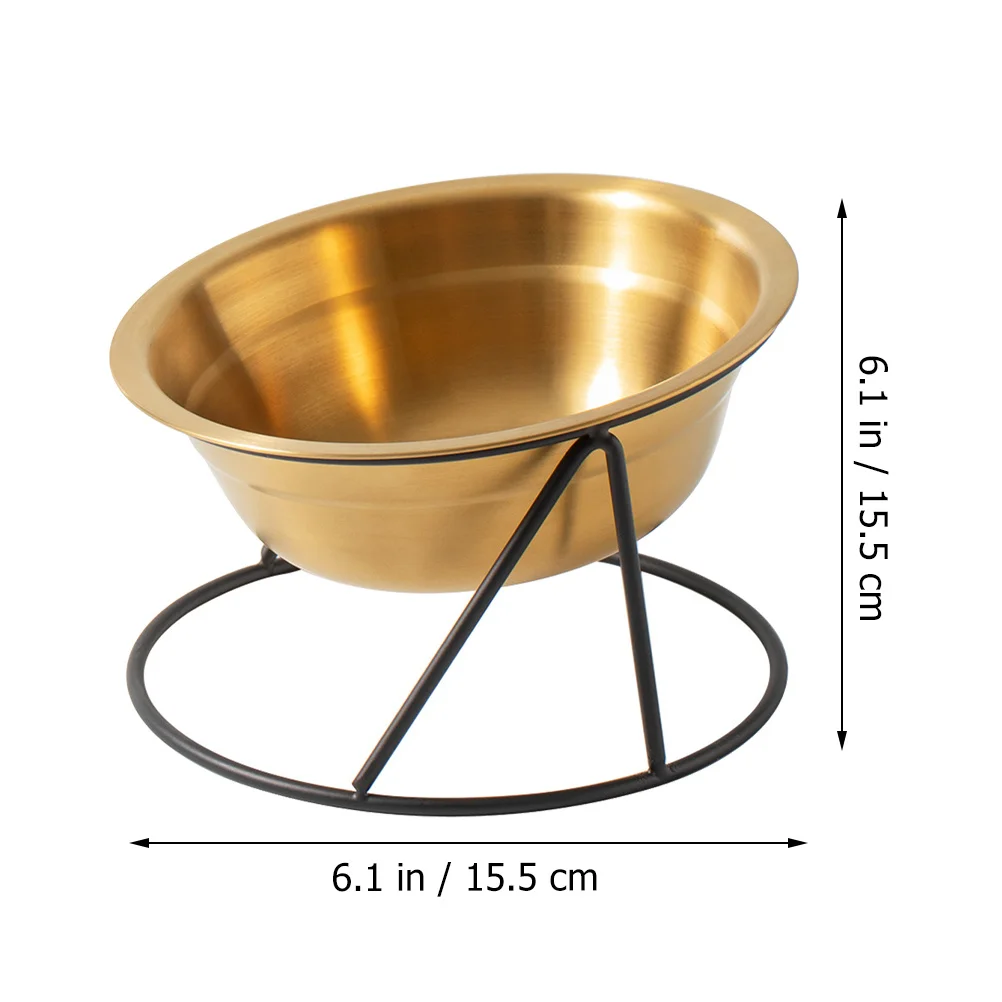 

1Set Stainless Steel Pet Bowl High Base Feeding Elevated Cat Dog Food Holder Durable Stable Bracket Smooth Mouth Anti-Skid Water