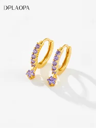 DPLAOPA 925 New Sterling Silver Love Peach Drop Earring Pendiente Luxury Women 2023 Jewelry Enamal Color Jewels