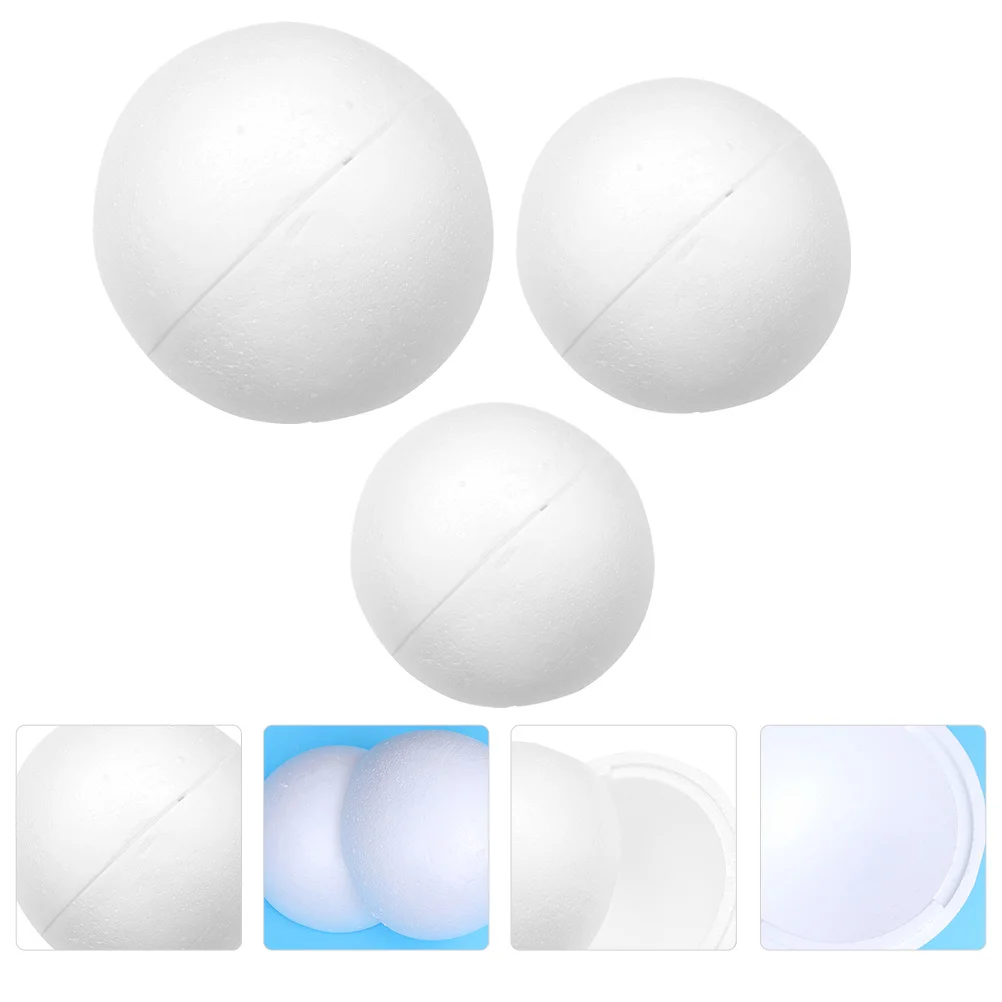 

3pcs White 5Cm Hemispherical Foam Balls Smooth Craft Decor For Wedding Christmas Diy Hollow Half Ball Supplies