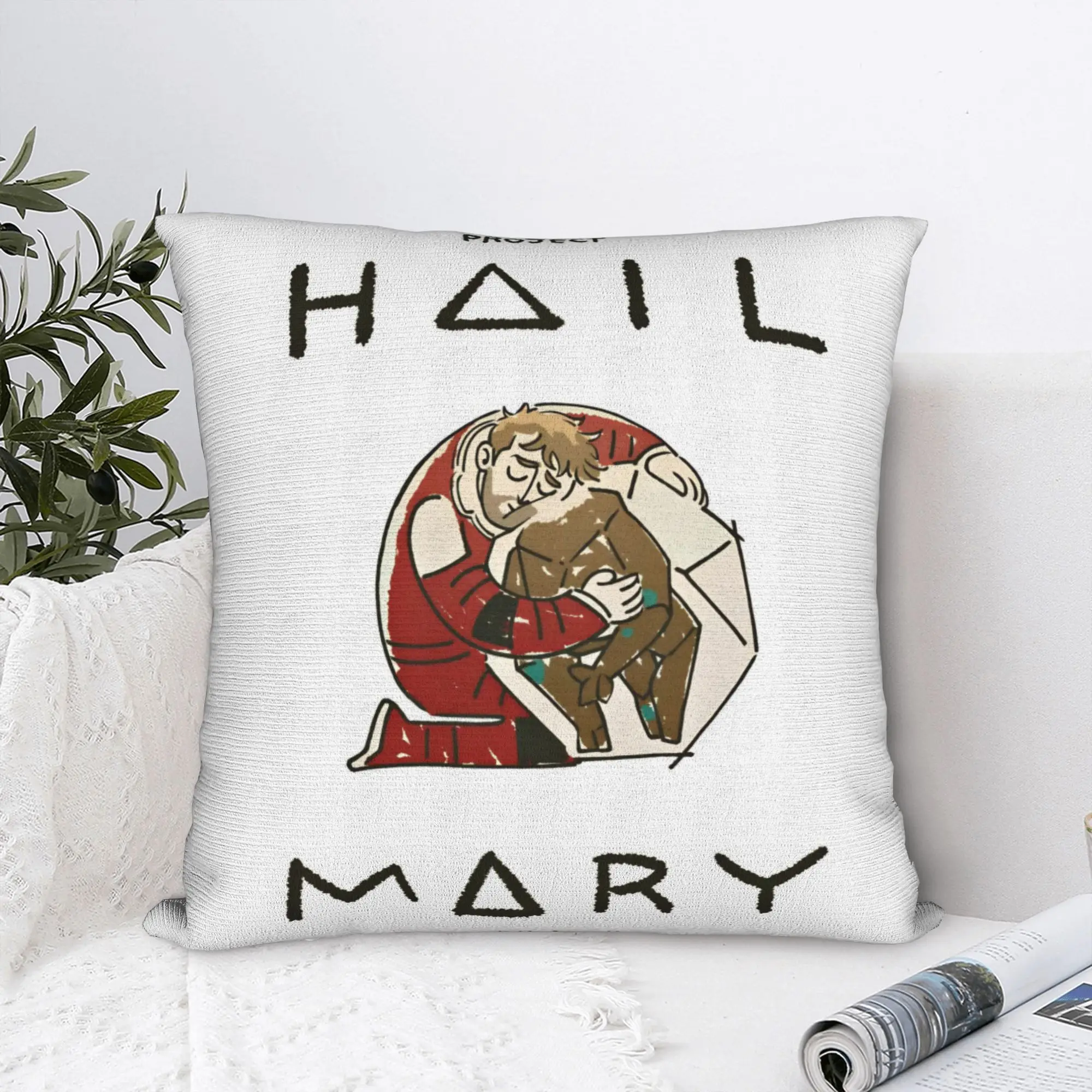 Project Hail Mary Square Pillow Case Ryland Grace Rockys Cushion Cover Creative Polyester Decorative Pillowcase for Sofa 18