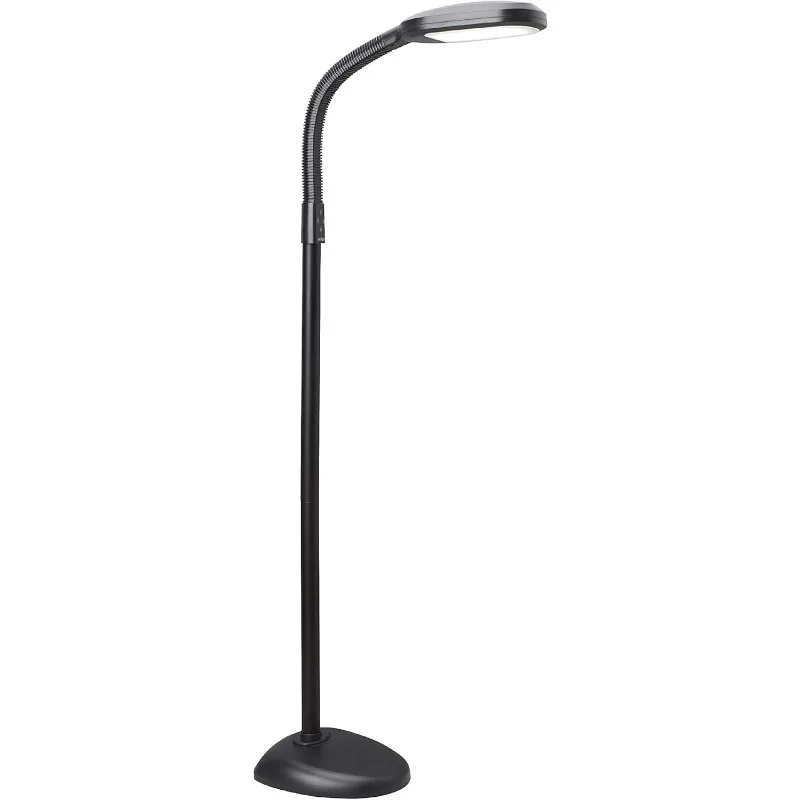 Full Spectrum LED Modern Floor Lamp with Adjustable Brightness, Flexible Gooseneck and Easy Controls - Reduces Eye Strain