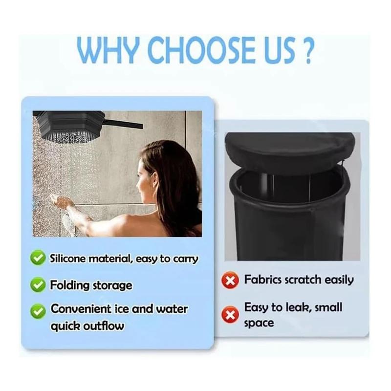 Ice Shower, Ice Bath, Ice Bath Water Chiller, Portable Ice Bath, Shower, Portable Ice Bath Barrel Foldable