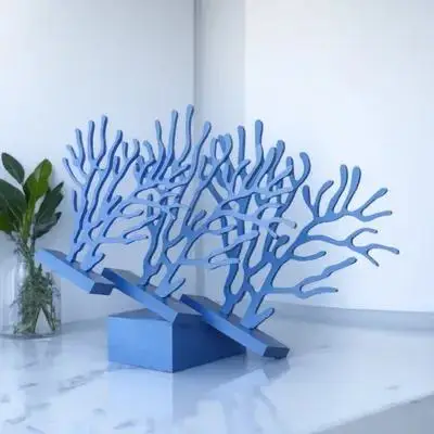 

1 Set Mediterranean Coral Desktop Ornament Bright Wooden Slice For Home Decor Party Supplies Ocean Style Ornaments Kids Room