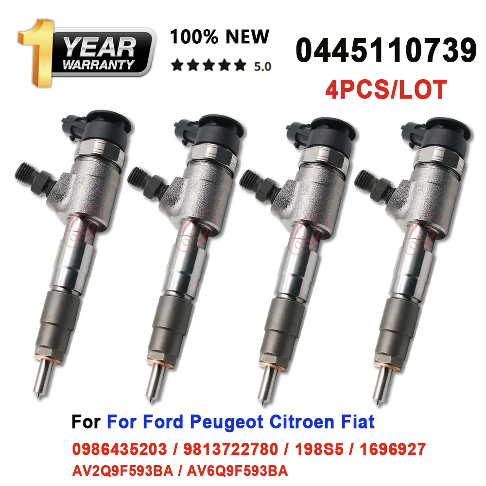 

0445110739 Diesel Nozzle 0 445 110 739 For Citroen Peugeot 0986435203 9813722780 198S5 1696927 For Ford AV2Q9F593BA AV6Q9F593