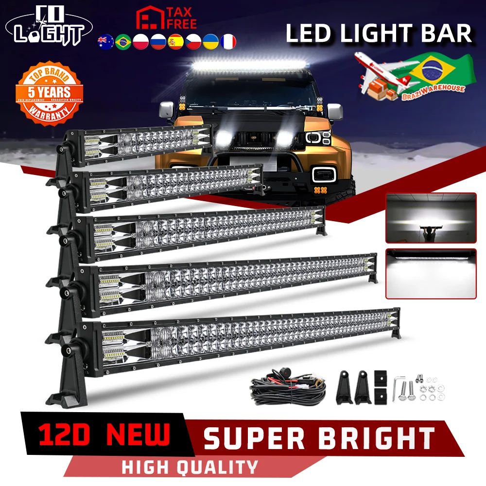 CO LIGHT 2-Rows Led Light Bar Flood Spot Combo 52inch 110000LM Driving Boat Led Off Road Lights for Truck ATV UTV SUV 12V 24V