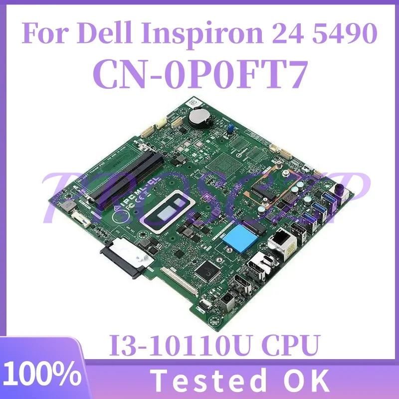 Pieza de repuesto compatible con placa base CN-0P0FT7 para Dell Inspiron 24 5490 All in One Series, procesador Intel i3-10110U