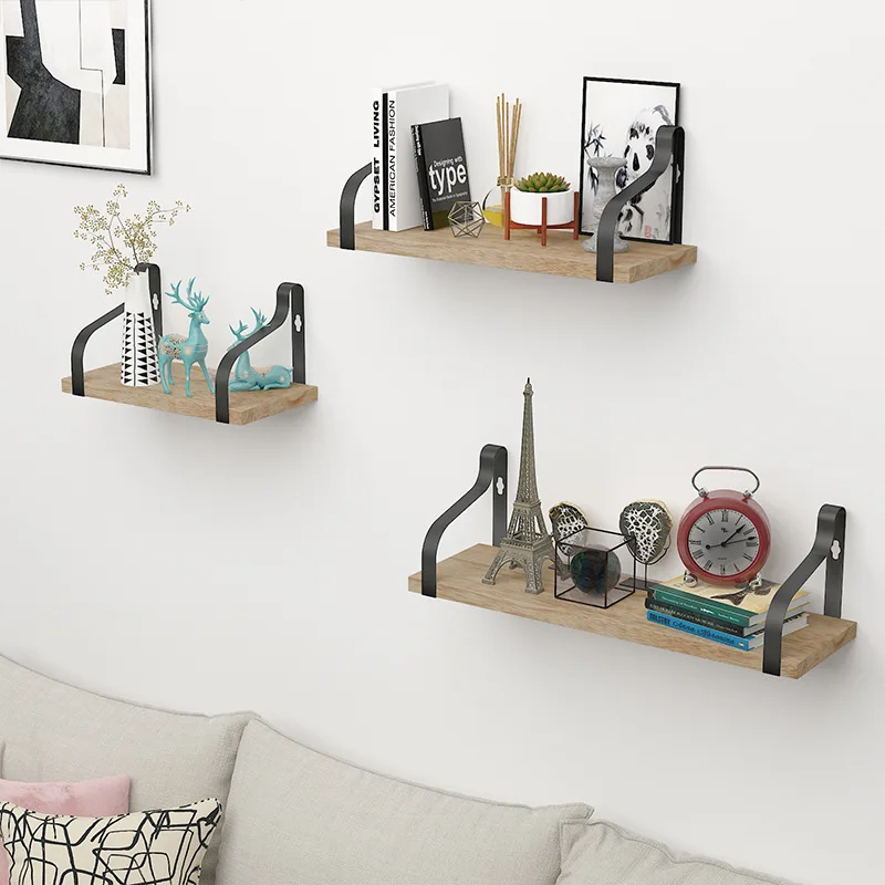 Interior Shelf Vase Decoration Bedroom Wall Hanging Bookshelf Wooden Partition Room