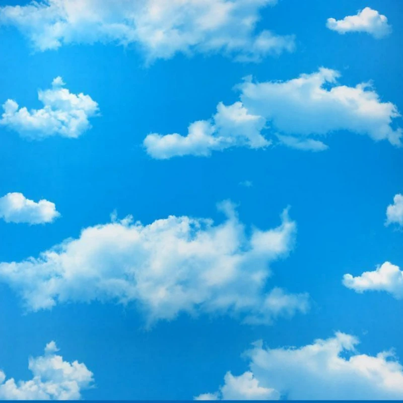 3D drei dimensionale selbst klebende Tapete blauen Himmel und weiße Wolken Schlafzimmer Wohnzimmer Badezimmer Decke wasserdichten Aufkleber