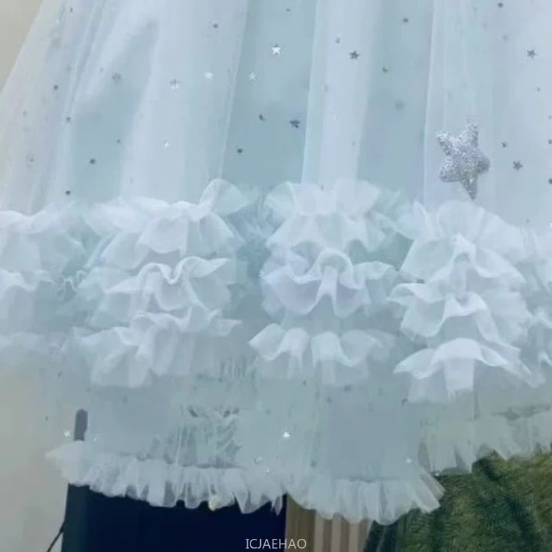 

Teen Girl Clothes 2025 New White Kids Party Gown Flower Girl Birthday Outfit Vestido Summer Girls Princess Dress with Wings