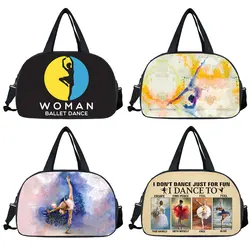 Rhythmic Gymnastics / Ballet Dancer Travel Duffle Bags Elegant Women Handbag Ladies Multifunctional Travel Tote Bag Shoes Holder