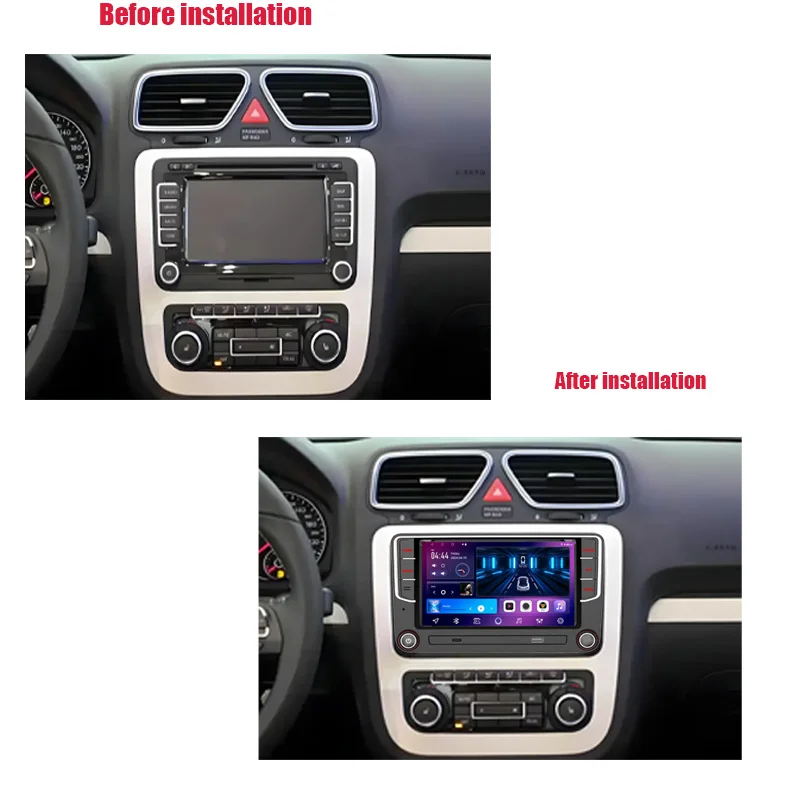Autoradio wireless da 7 "4 + 64 GB per VW EOS 2006-2013 Stereo per auto con schermo per telecamera di backup GPS WIFI FM Immagine di retromarcia
