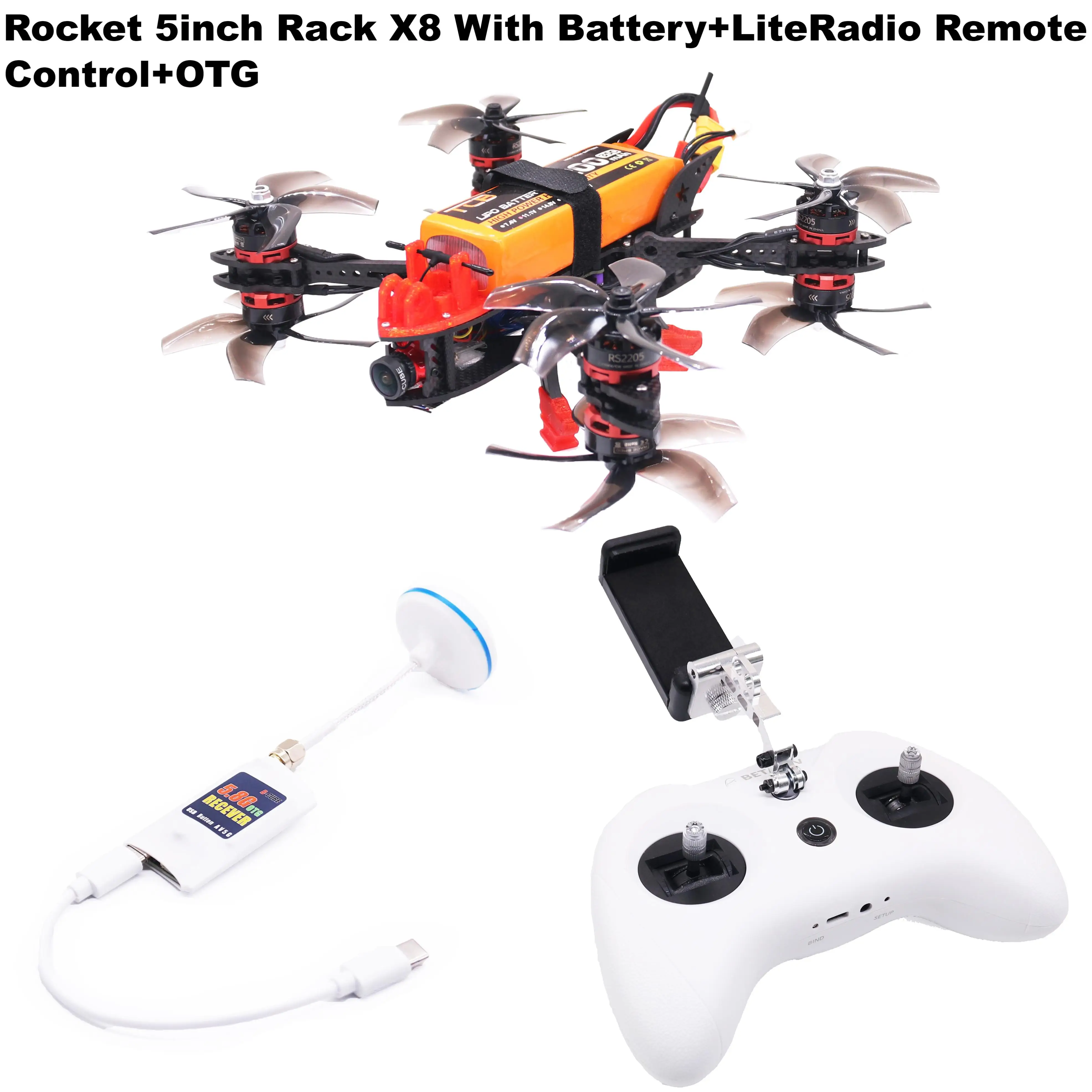B-CUBE Rocket 5 pulgadas FPV Drone marco Kit fibra de carbono Racing Quadcopter estilo libre INAV Beatflight F722 Ardupilot Control de vuelo