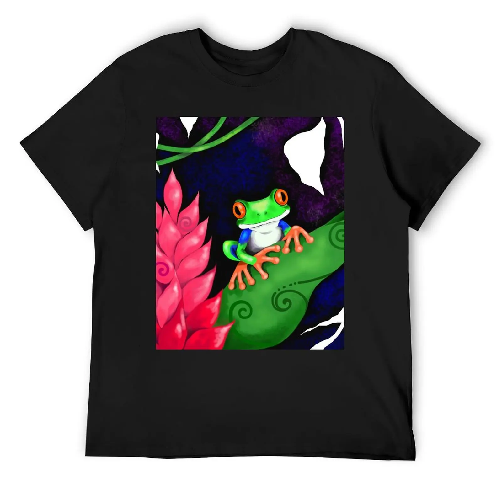 

Tropical frog T-Shirt quick-drying vintage anime shirt cheap stuff vintage graphic tee men workout shirt