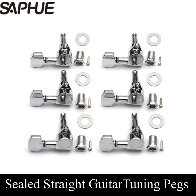

Прямые колки для настройки гитарной головки с большим квадратным колышком, герметичный металлический гитарный тюнер для акустической/электрической гитары
