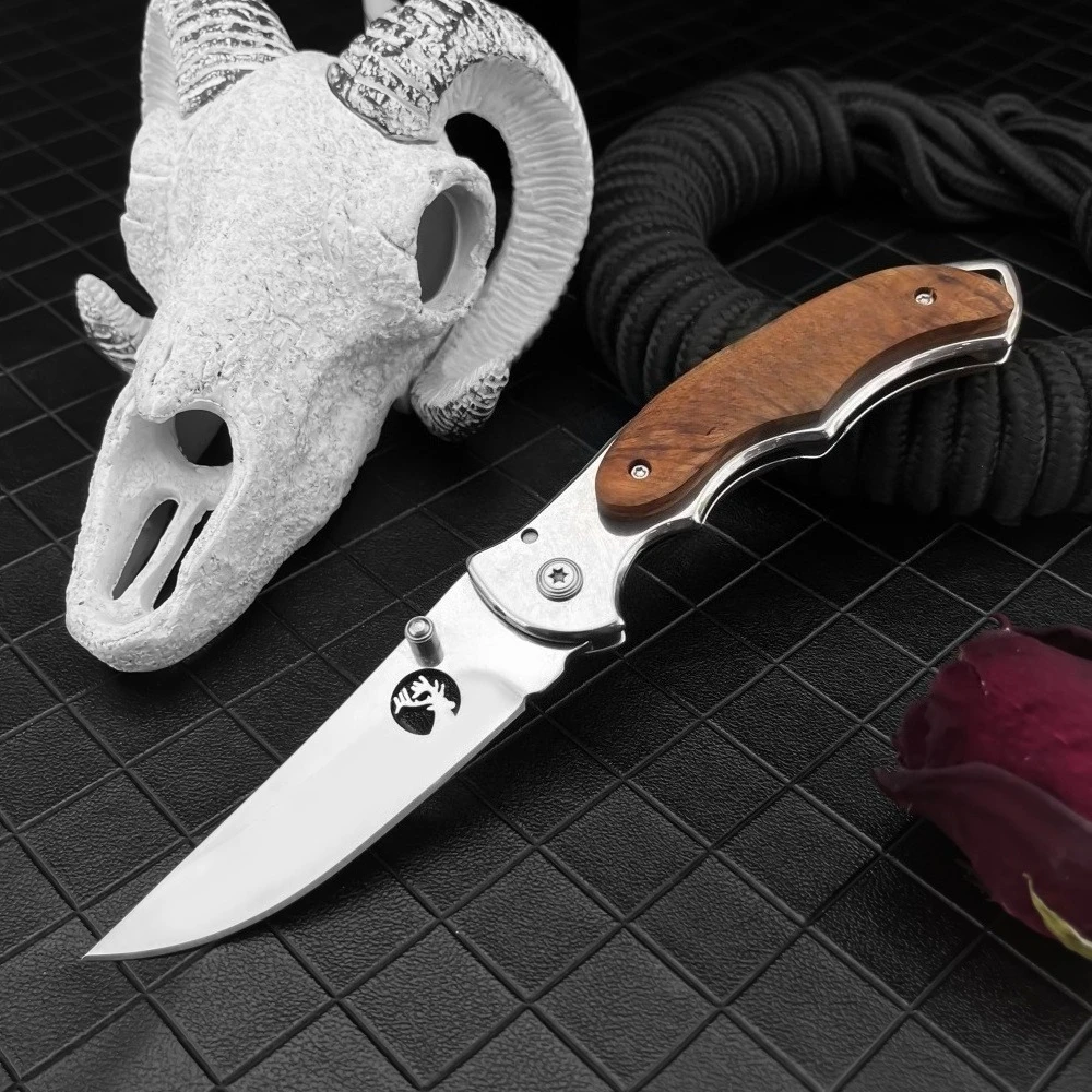 faca-dobravel-519-mais-vendida-lamina-espelhada-440-cabo-em-madeira-sombra-faca-para-pesca-na-selva-ferramenta-de-defesa-para-camping-edc