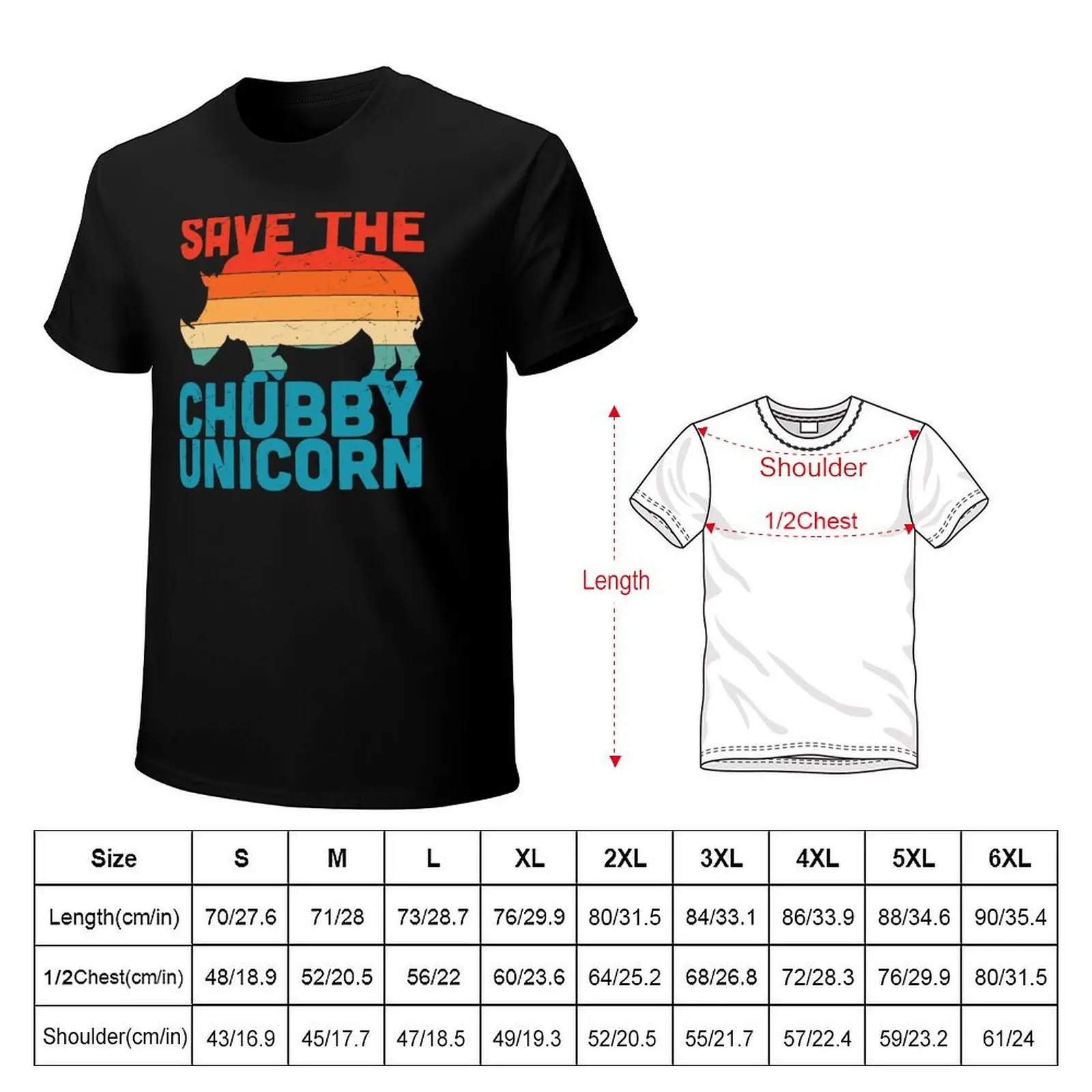 SAVE THE CHUBBY UNICORN T-Shirt men t shirt cotton 100% T-Shirt
