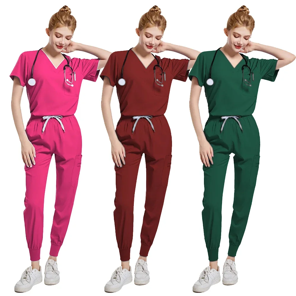 طقم ملابس رياضية لفرك السبا للنساء ، زي طبي ، غطاء للفرك ، بنطلون ، معطف مختبر ، زي موحد للممرضات ، بلوزة ، ملابس عمل نسائية