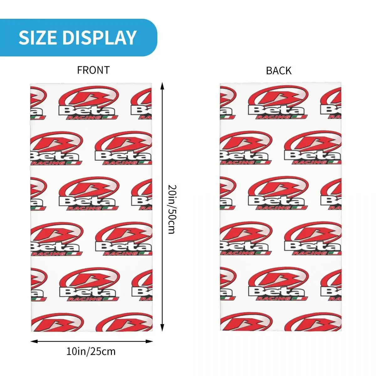 بيتا سباق باندانا غطاء الرقبة المطبوعة موتو دراجة نارية أقنعة الوجه وشاح متعدد الاستخدام عقال الرياضة للرجال النساء الكبار