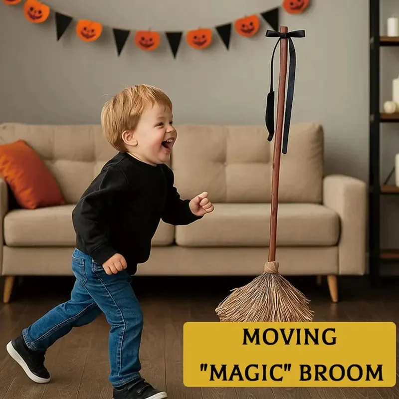 ハロウィン 浮遊する魔女の幽霊の踊るほうき 動くほうきの柄 魔法のエンチャントレス 魔術師 カーニバル パーティー コスチューム 小道具 ir;l5