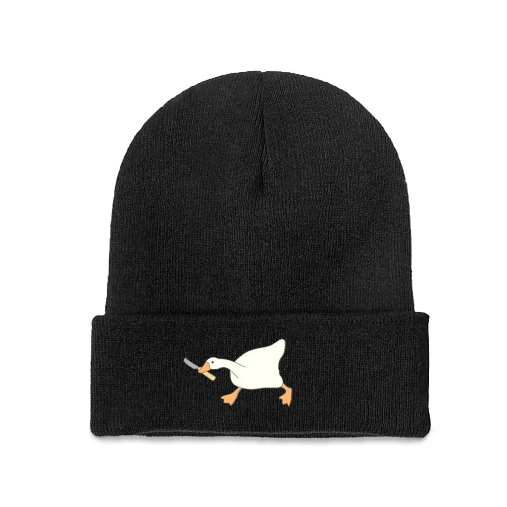 

Silly Goose on the Loose Knitted Caps for Women Men Beanie Winter Hats Hip Hop Melon Cap