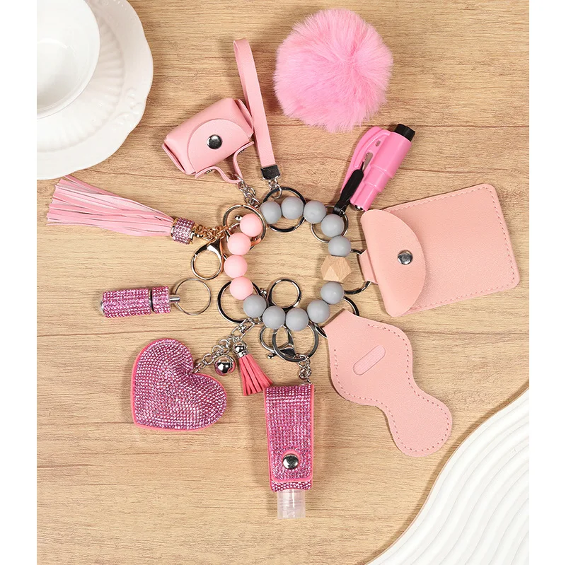 Protection Defence Key Chains Set Accessories for Women Safety Wristlet Self Defense Keychain