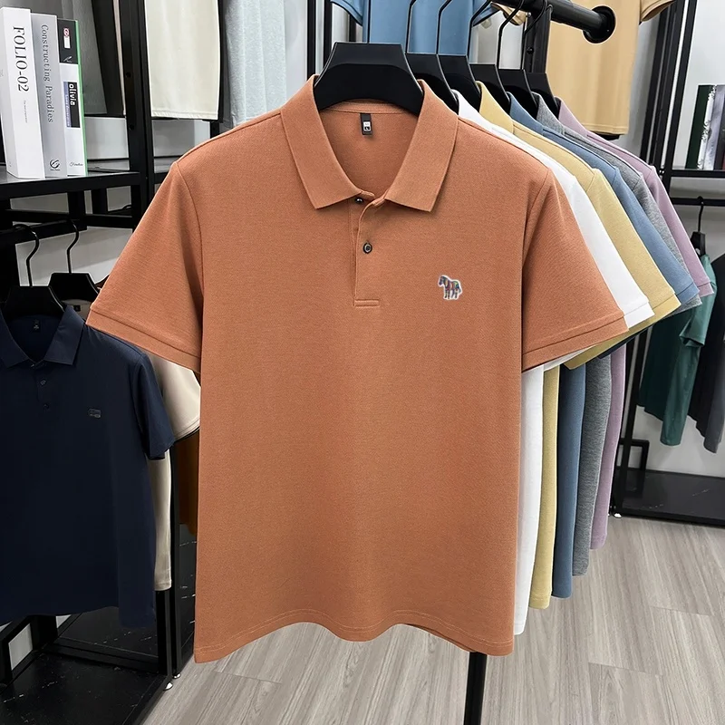 Herren Sommer Baumwolle 100% Poloshirt, Besticktes Kurzarm-T-Shirt mit Kragen, Business Casual Atmungsaktive Herrenbekleidung Oberteile – Detail 13