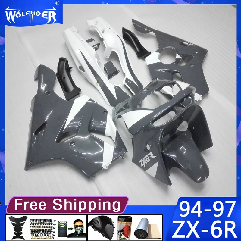 Motorcycle ABS plastic fairings for ZX6R 94 95 96 97 ZX-6R 1994-1997 Motorbike dark grey fairing Manufacturer Customize cover