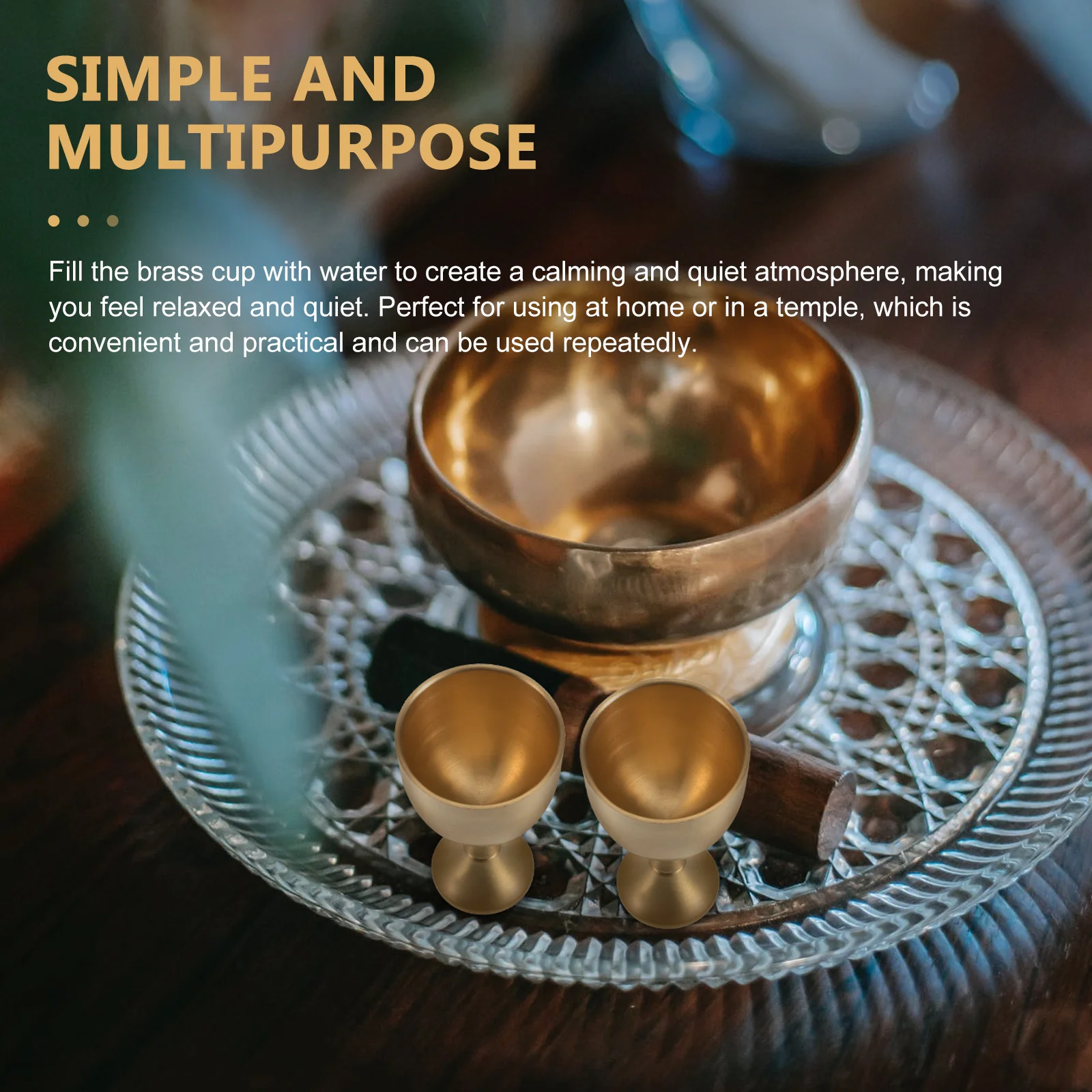 

30Ml Brass Wine Goblet Vintage Gold Mini Goblet For Wedding Religious Rituals Holy Grail Cup Cocktail Shot Glass Altar Worship