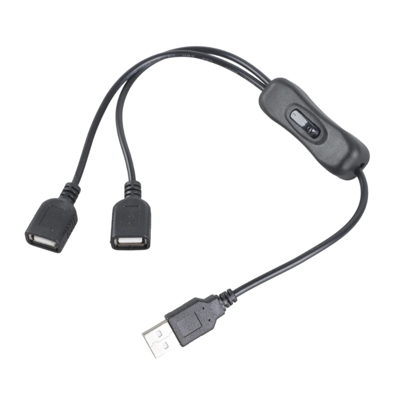 USB A Male To Double Female Charging Cord 5V 2A Power Adapter 3 Sizes Option