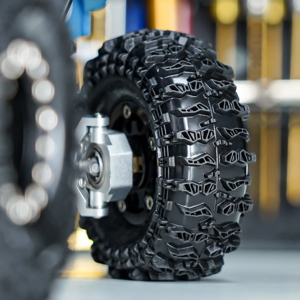 INJORA Pneus S5 1,3 Pouces 70x26mm – Ultra-souples Et Adhérents, Pour Crawlers 1/18 1/24 TRX4M SCX24, Lot De 4, 21g